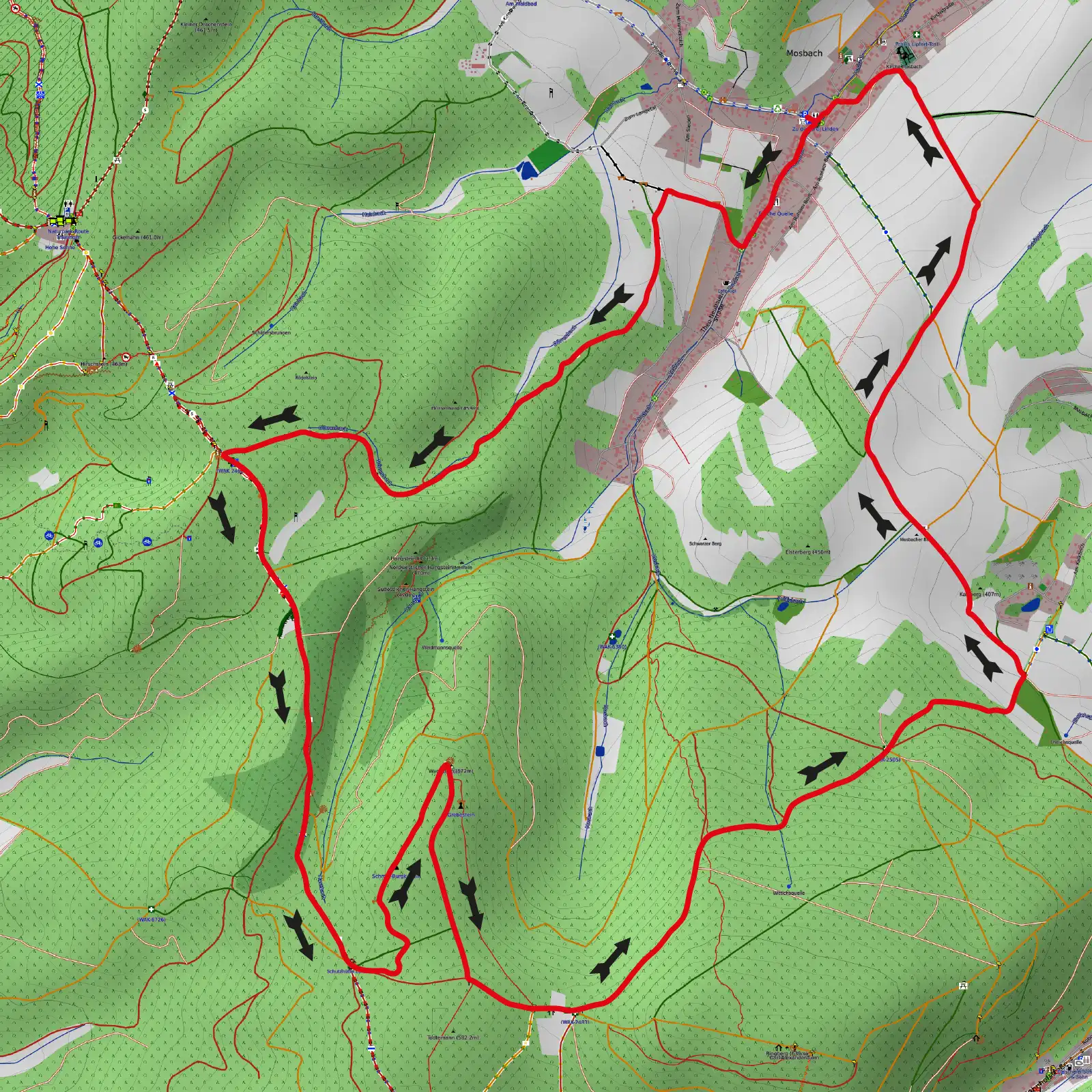 Rundwanderweg zur Rennsteiggrotte und Wachstein