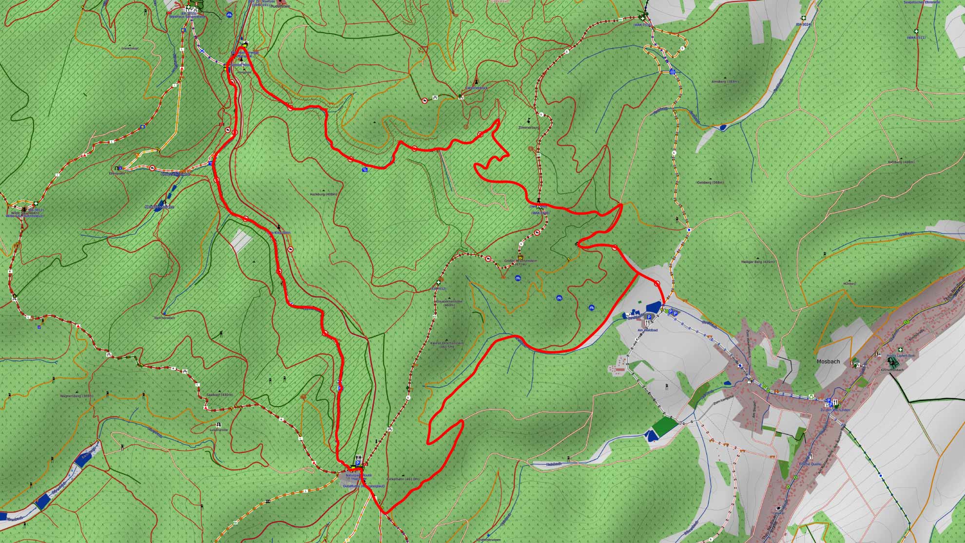 Rundwanderung Landgrafenschlucht Drachenschlucht Mosbach